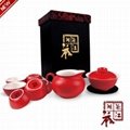 茶江湖高档精品红釉瓷功夫茶具