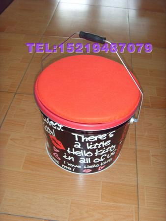 ! with iron handle Storage bucket with a cushion 2