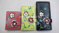 Wholesale PU women's wallet with flower on it