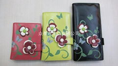 Wholesale PU women's wallet with flower