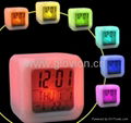 7 Glowing color changing alarm clock 1