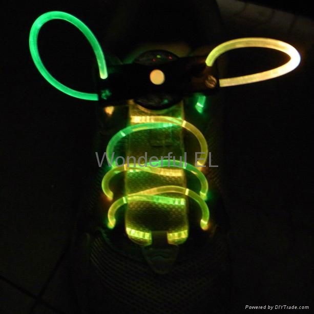 LED flashing safety fashion glow neon light up shoelaces 3