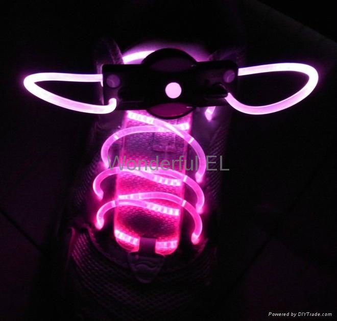 LED flashing safety fashion glow neon light up shoelaces 4