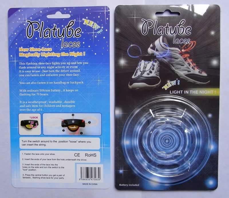 LED flashing safety fashion glow neon light up shoelaces 5