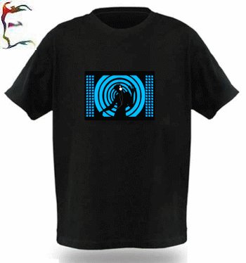 EL sound actived equalizer DJ music 3D flashing LED t-qualizer glow t shirt