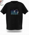 EL sound actived equalizer DJ music 3D flashing LED fashion light-up glow tshirt