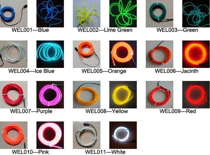 11 colors EL flashing neon wire to decorate party