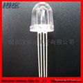 F8 legs were positive full-color LED lamp bead transparent 3