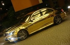 Gold Mirror Chrome Film 1.52*30m with air free bubbles
