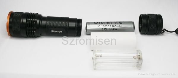 Romisen zooming flashlight RC-C8 160 lumens 3-mode CREE XR-E Q3 LED 5