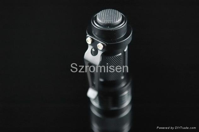 Romisen RC-A4 100 lumens 3-mode  XR-E CREE Q3 LED flashlight with clip 4