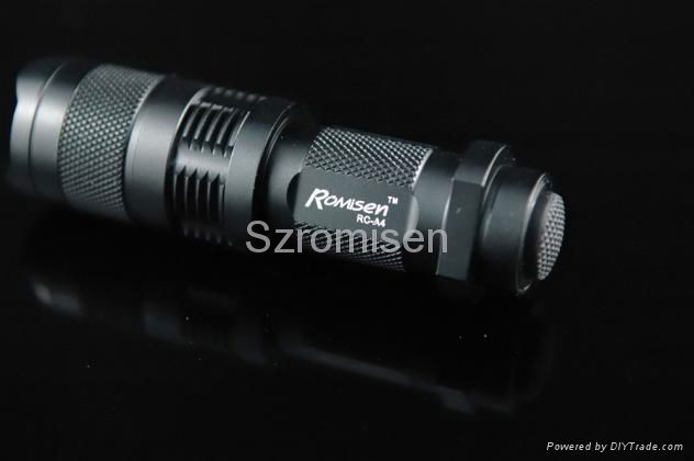 Romisen RC-A4 100 lumens 3-mode  XR-E CREE Q3 LED flashlight with clip 5