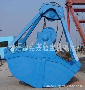 Twin sling twin valves grab bucket