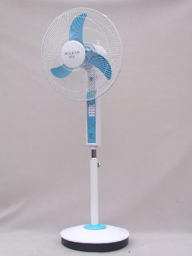 16"rechargeable stand fans with LED lamps 4