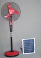 16"solar rechargeable emergencystand fan 2