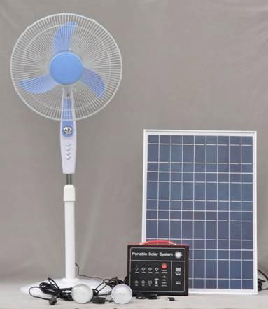 Portable Solar System 40W(with 2 LED lamps,12VDC fan,12V LCD TV)