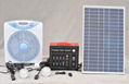 Portable Solar System 20Wwith 2 LED lamps,12VDC fan 1