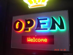 LED open sign with running message display