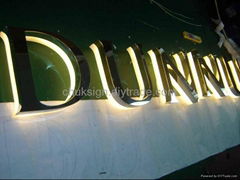 LED halo stainless steel channel letter sign