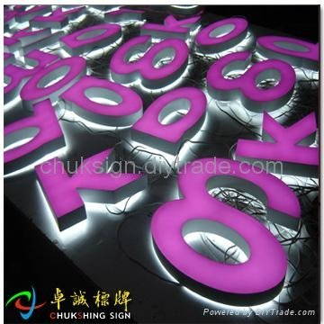 led acrylic channel letter sign front and back light