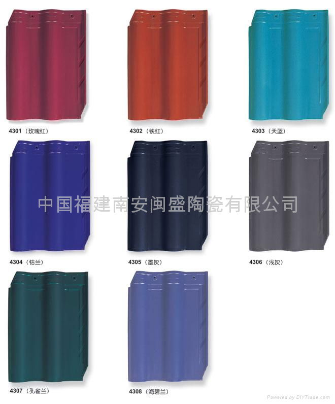 High temperature burn color colorfast ceramic roof tile