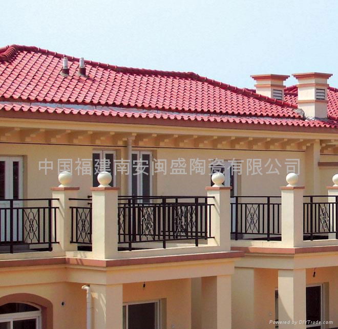 High temperature burn color colorfast ceramic roof tile 3