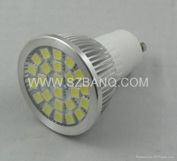 24 pcs smd 5050 led spotlight;GU10/MR16/E27 base;300-370lm 