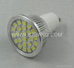 24 pcs smd 5050 led spotlight;GU10/MR16/E27 base;300-370lm 