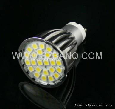 24 pcs smd 5050 led spotlight;GU10/MR16/E27 base;300-370lm  2