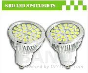 24 pcs smd 5050 led spotlight;GU10/MR16/E27 base;300-370lm  3