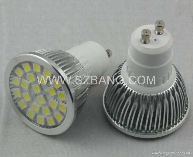 24 pcs smd 5050 led spotlight;GU10/MR16/E27 base;300-370lm  4