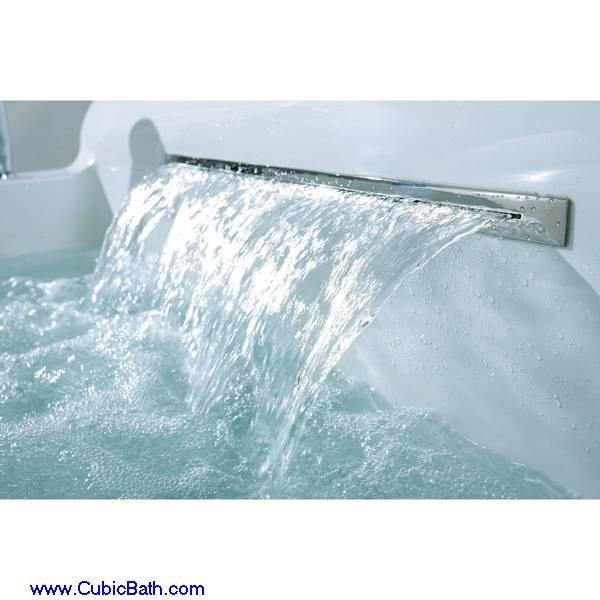 rectangular whirlpool bathtub with big water fall 2