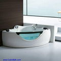 Whirlpool bathtub with speaker and glass