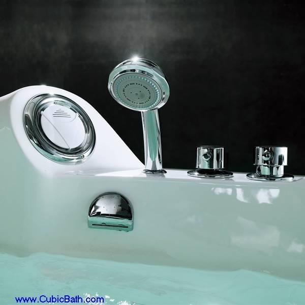 Whirlpool bathtub with speaker and glass front panel-FT-210 3