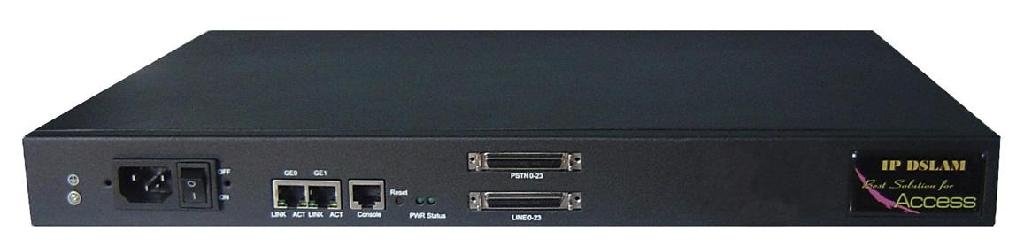 24 port ADSL2+ 1U IP DSLAM(GE uplink)