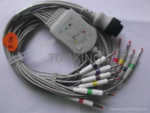 Kanz PC-104 10-lead EKG cable with leadwires