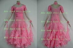 Newest Pink Flower Ballroom Dancing Dress