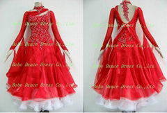 Red White Middle East Stone Ballroom Dancing Dresses China