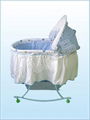 Blue metal foldable baby cradle 1