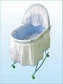 Blue metal foldable baby cradle 2