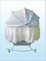 Blue metal foldable baby cradle 3