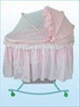 Pink low carbon environmental baby swing bed 3