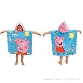 100% cotton velour hooded towels for kids 3