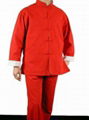 Red Cotton Kung Fu Martial Arts Tai Chi Uniform Suit