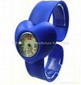 Silicone Slap Watch Heart Shape Dial 2