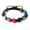 Shamballa Bracelet Multi Coloured Crystal Disco Ball  2