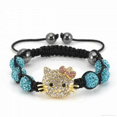 Hello Kitty Shamballa Bracelet Crystal Bead