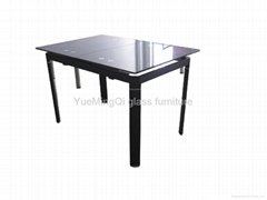 tempered glass foldable dining table