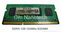 DDR3 PC10660U 1GB 1333Mhz 2