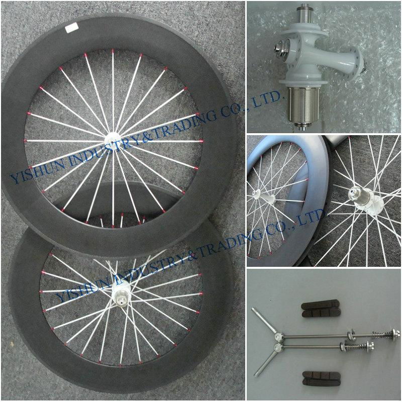 80mm tubular carbon road wheels